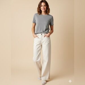 BANANA REPUBLIC Premium Denim Cotton Blend High Rise Wide Leg Jeans w/ Slits 26P